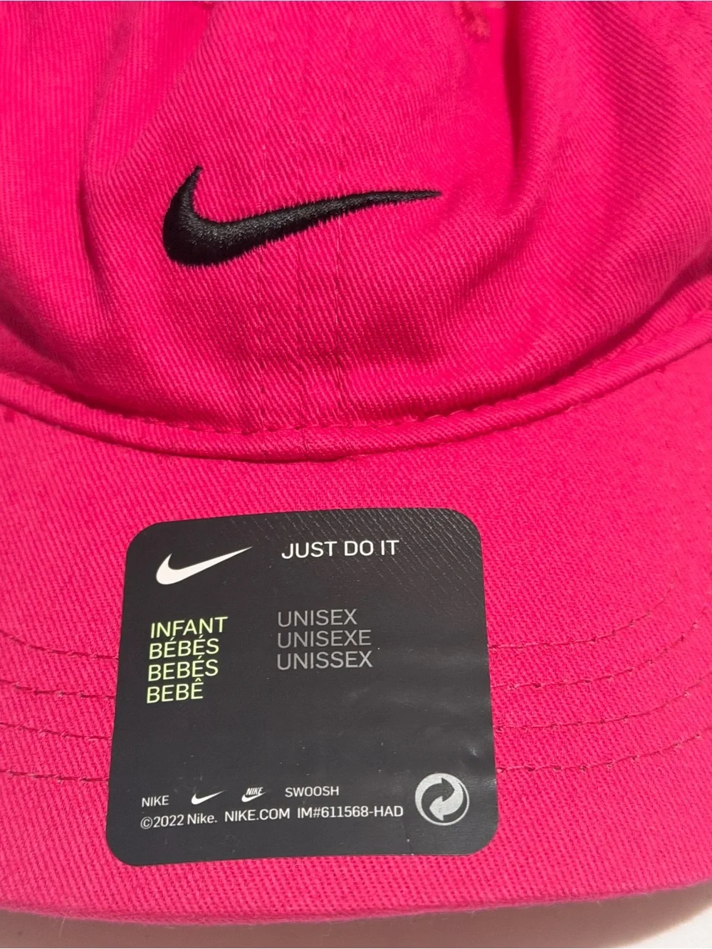Nike Hot Pink Baseball Cap with Black Swoosh